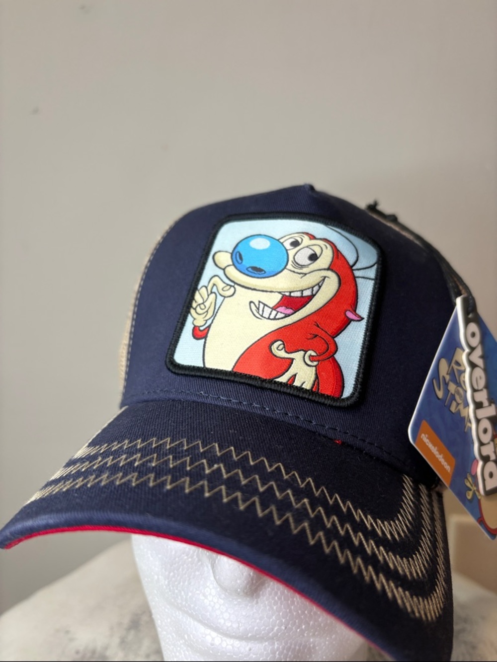 NWT Ren and Stimpy Overlord x Nickelodeon Collab Trucker Hat SnapBack Mesh Y2K